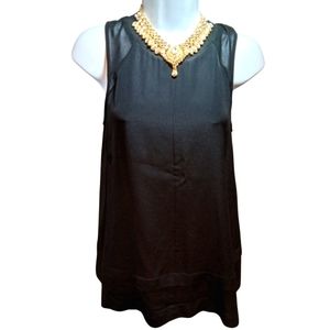 Madewell Silk Top Pure silk black blouse sleeveless layered formal casual office